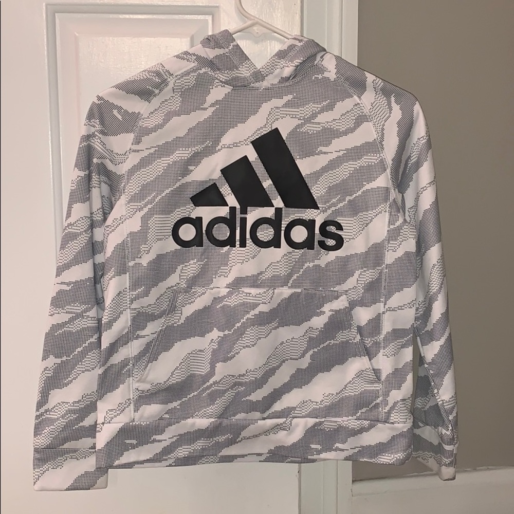 Adidas Grey and White Sweatshirt